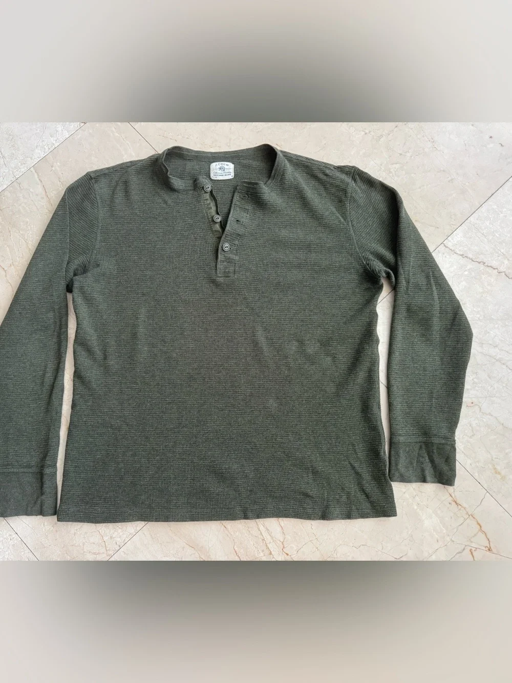J. Crew Olive Green Thermal Henley